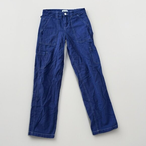 Garage Dani Carpenter Pants Size 00 Vibrant Blue Cotton Pockets - Picture 1 of 6